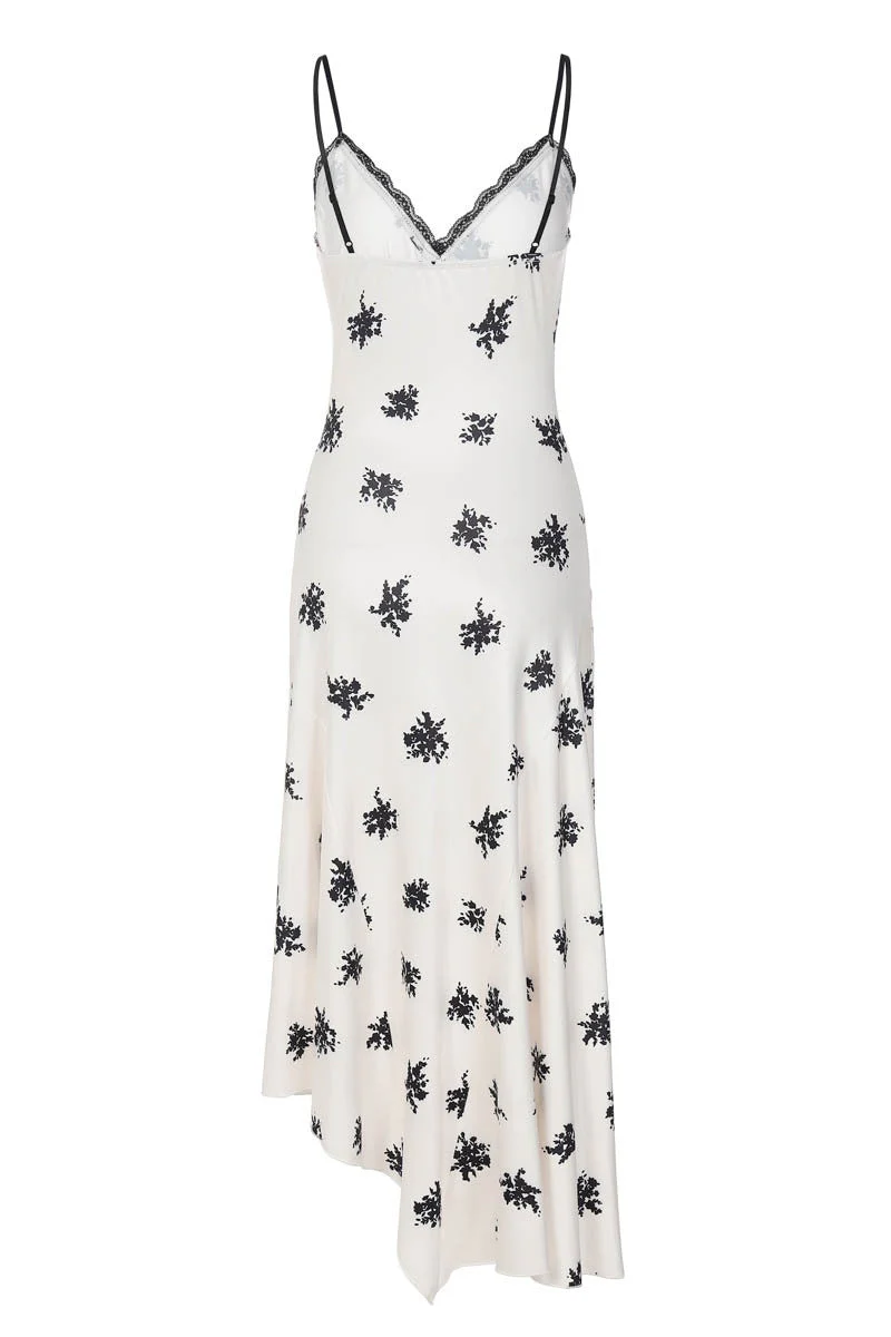 Straps White Black Print French Dress - Image 2