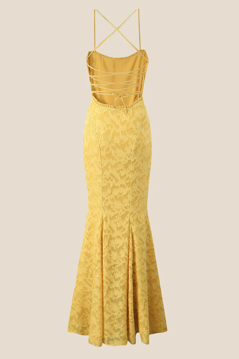 Straps Light Blue Lace Mermaid Maxi Dress - Image 5