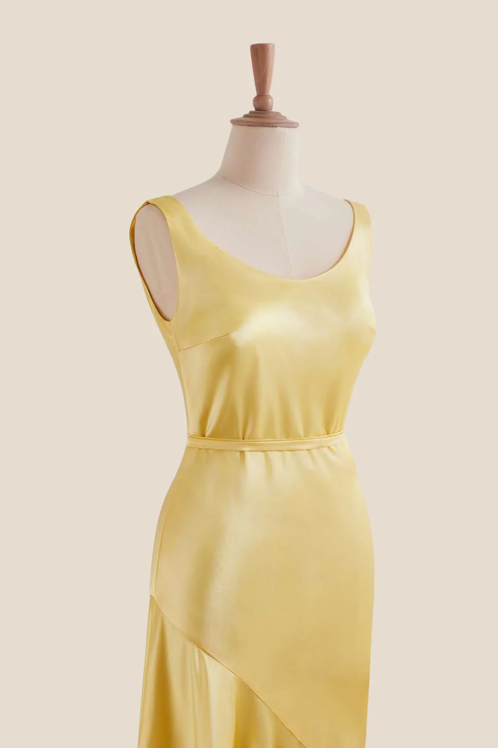 Straps Yellow Open Back Long Dress with Belt - Image 7