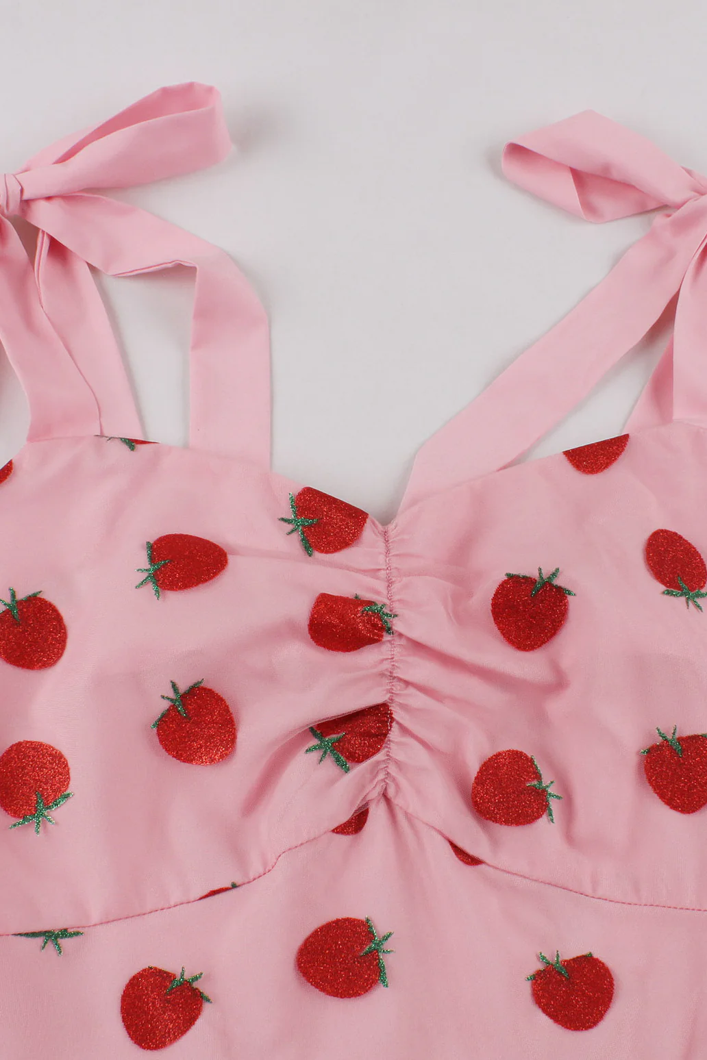 Strawberry Pink Sweet A-line Short Dress - Image 3