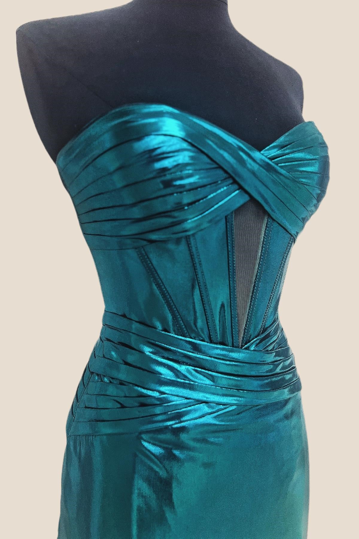 Sweetheart Blue Keyhole Bodycon Short Dress - Image 3