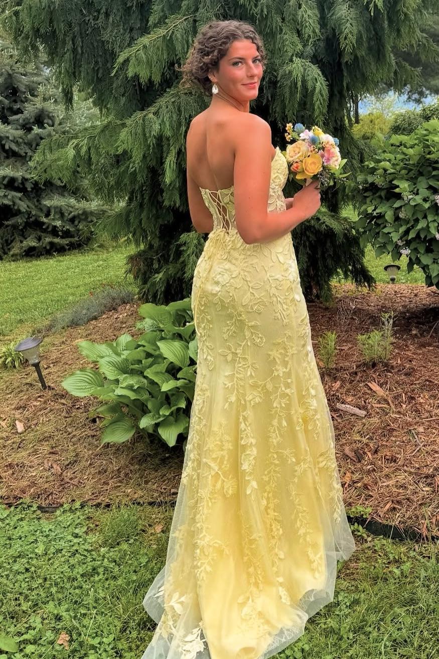 Strapless Hot Pink Lace Mermaid Long Prom Dress - Image 14