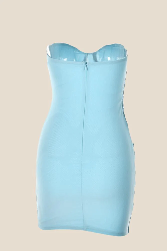 Sweetheart Purple Ruched Bodycon Short Dress - Image 6