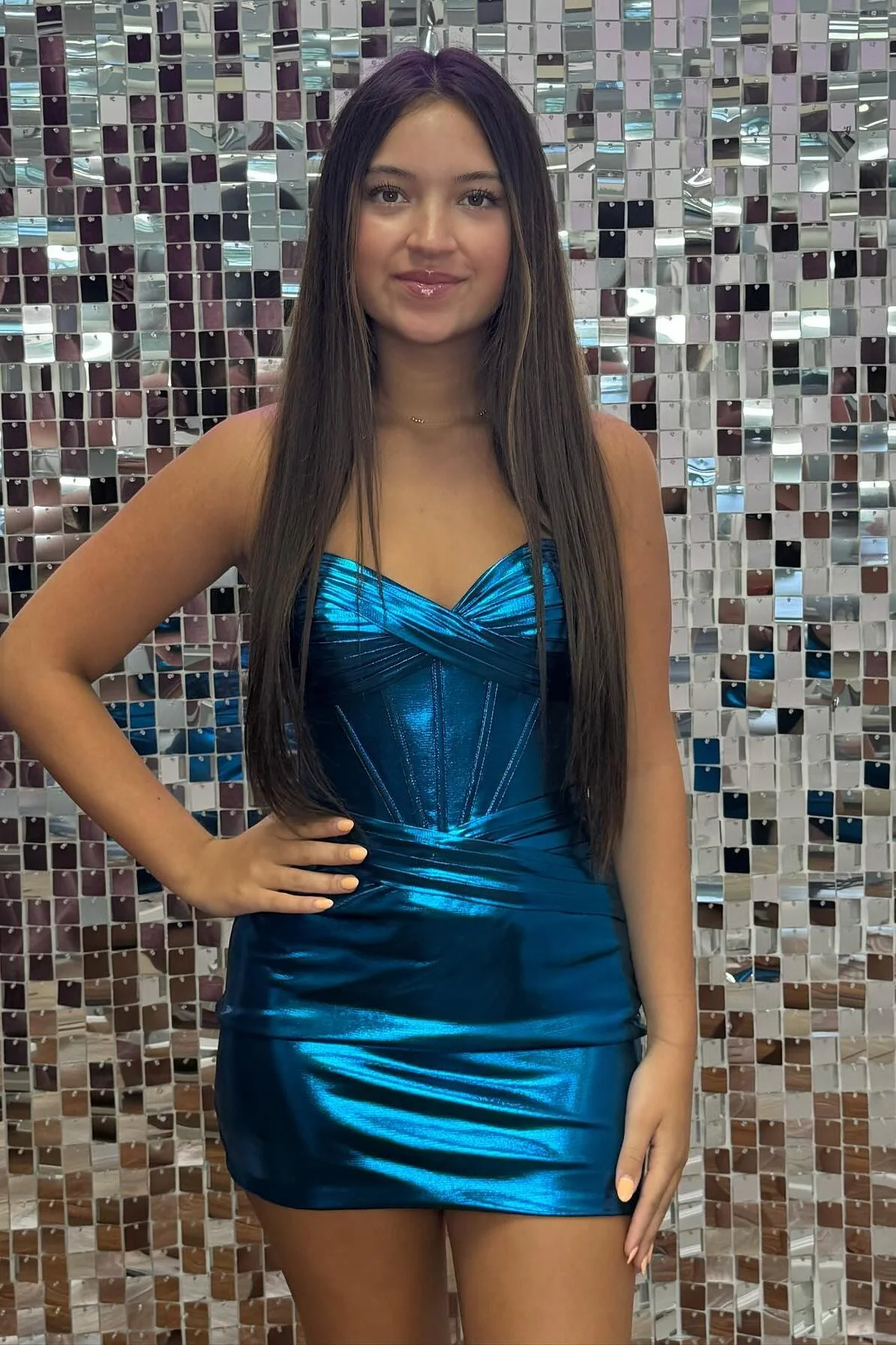 Sweetheart Green Ruched Bodycon Short Dress - Image 6