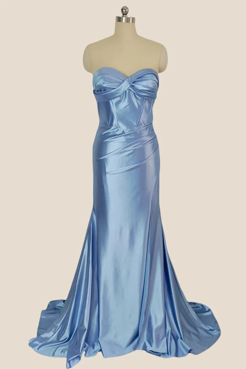 Sweetheart Red Twist Mermaid Long Dress with Slit - Image 3