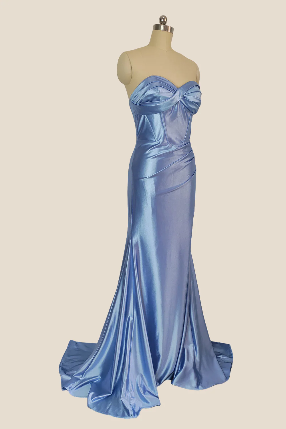 Sweetheart Red Twist Mermaid Long Dress with Slit - Image 9