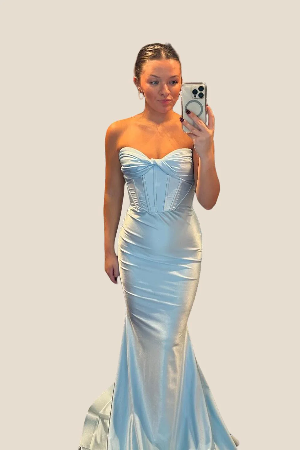 Sweetheart Red Twist Mermaid Long Dress with Slit - Image 11