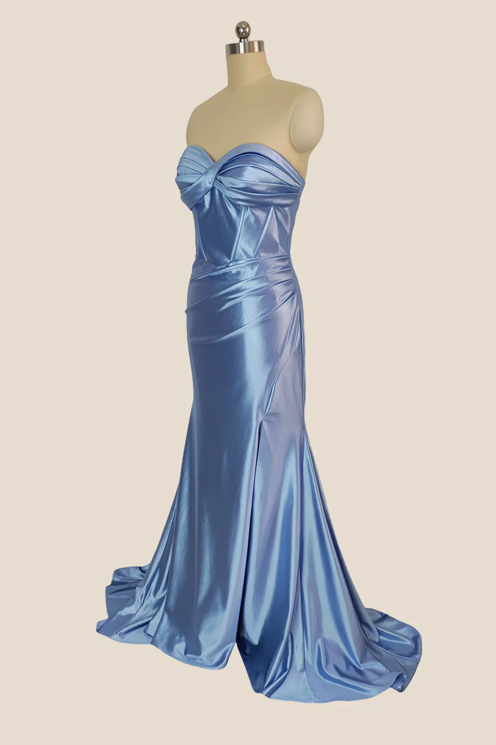 Sweetheart Red Twist Mermaid Long Dress with Slit - Image 8