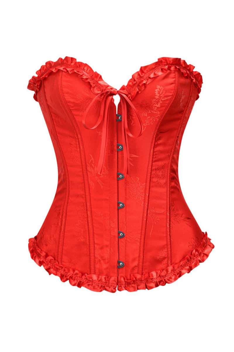 Sweetheart Blue Lace-Up Floral Corset - Image 13