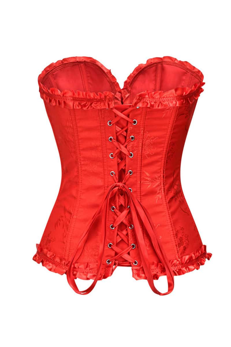 Sweetheart Blue Lace-Up Floral Corset - Image 14