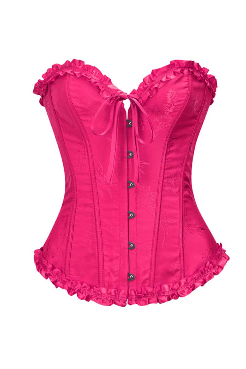 Sweetheart Blue Lace-Up Floral Corset - Image 15