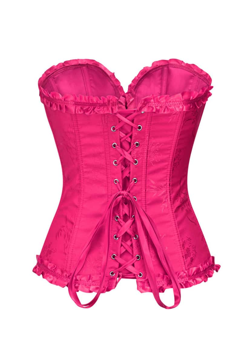 Sweetheart Blue Lace-Up Floral Corset - Image 16