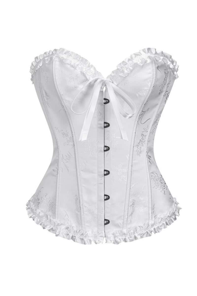 Sweetheart Blue Lace-Up Floral Corset - Image 17