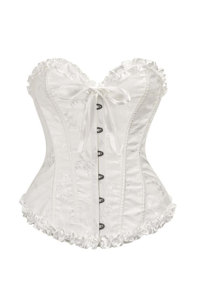 Sweetheart Blue Lace-Up Floral Corset - Image 18