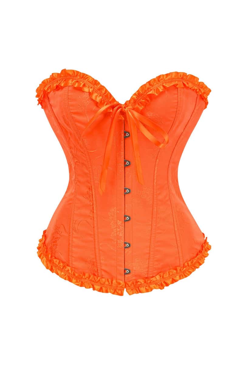 Sweetheart Blue Lace-Up Floral Corset - Image 19