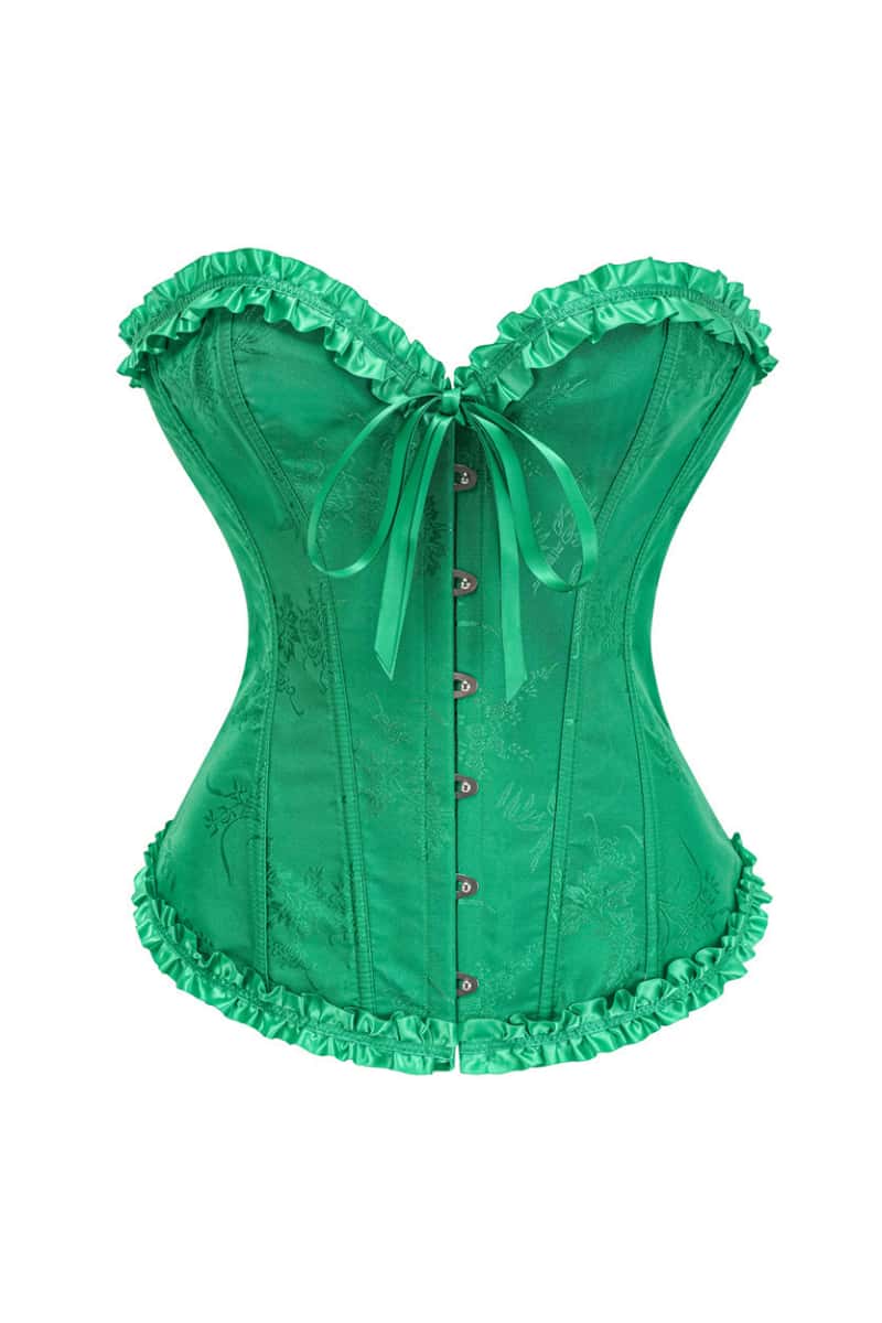 Sweetheart Blue Lace-Up Floral Corset - Image 22