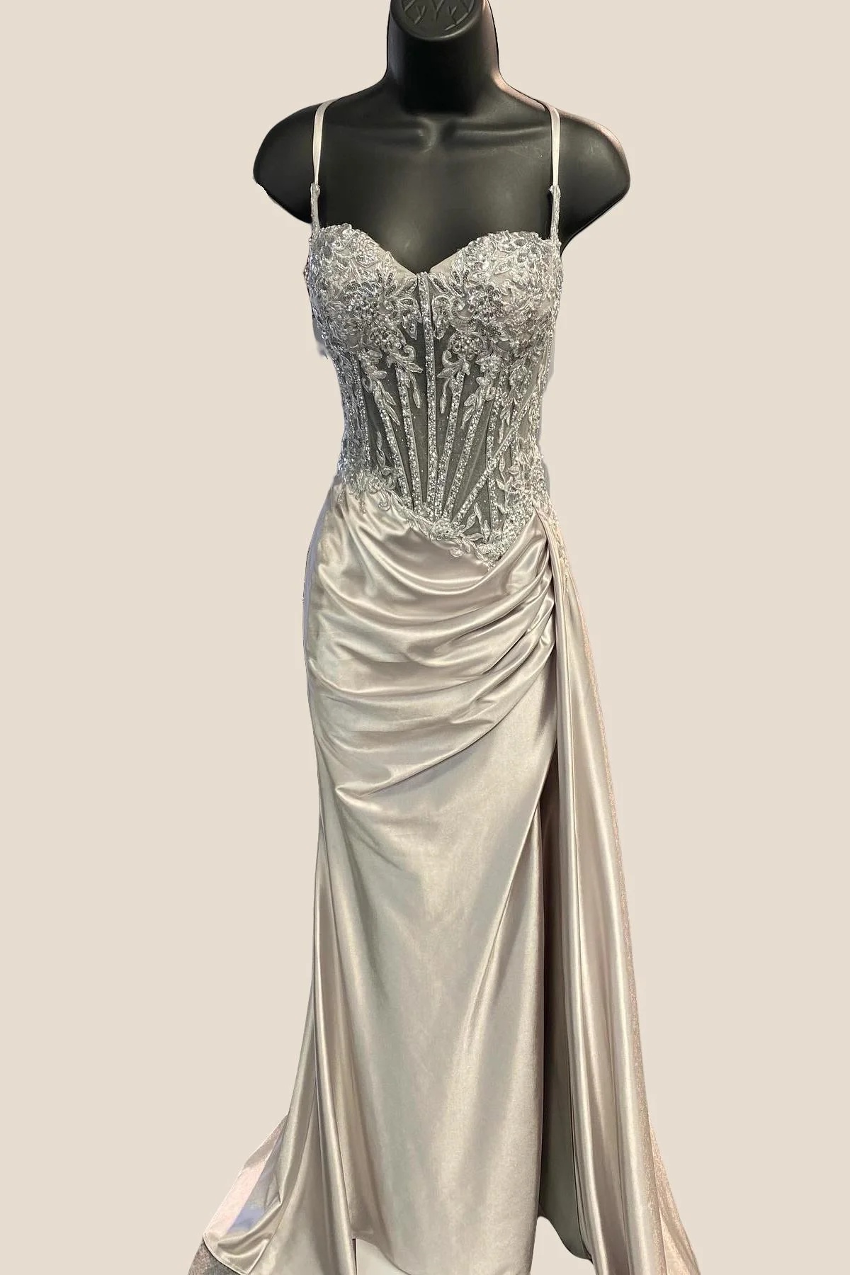 Sweetheart Sage Green Appliques Mermaid Long Dress - Image 11