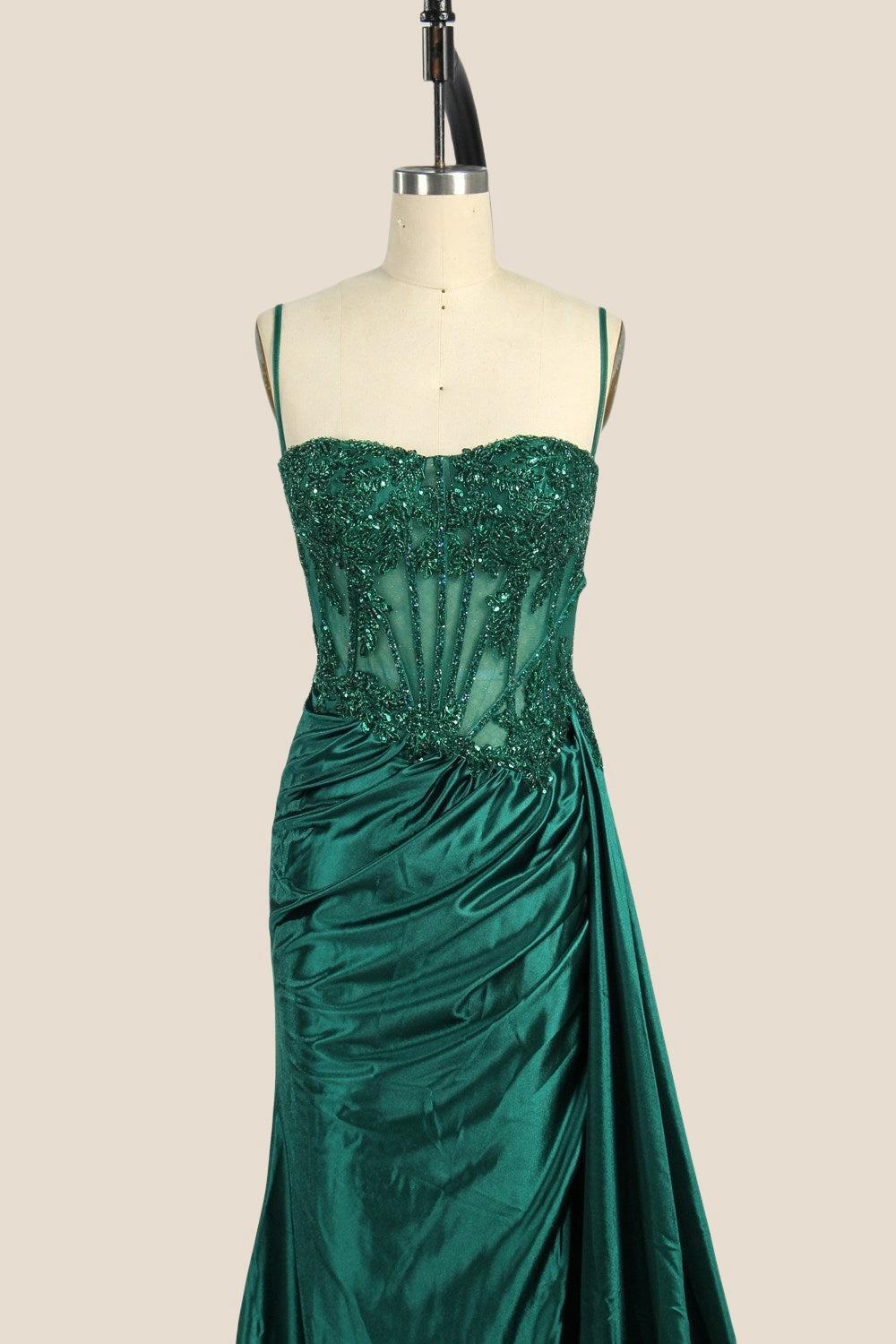 Sweetheart Sage Green Appliques Mermaid Long Dress - Image 18