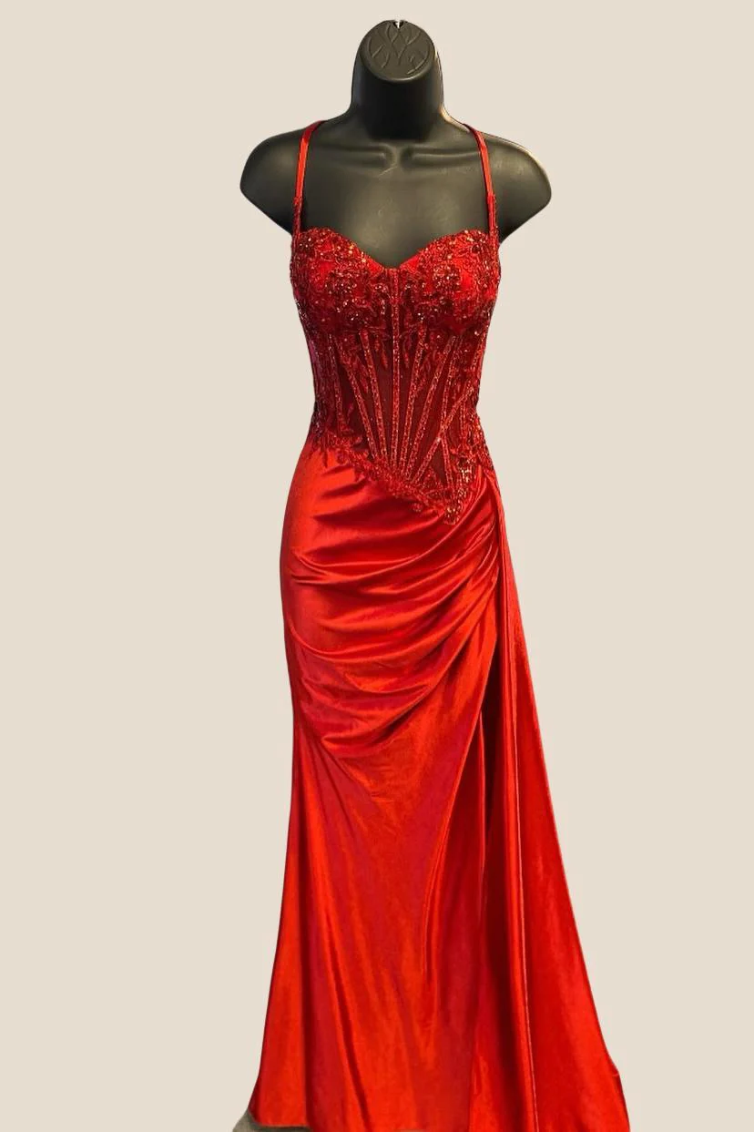 Sweetheart Sage Green Appliques Mermaid Long Dress - Image 9