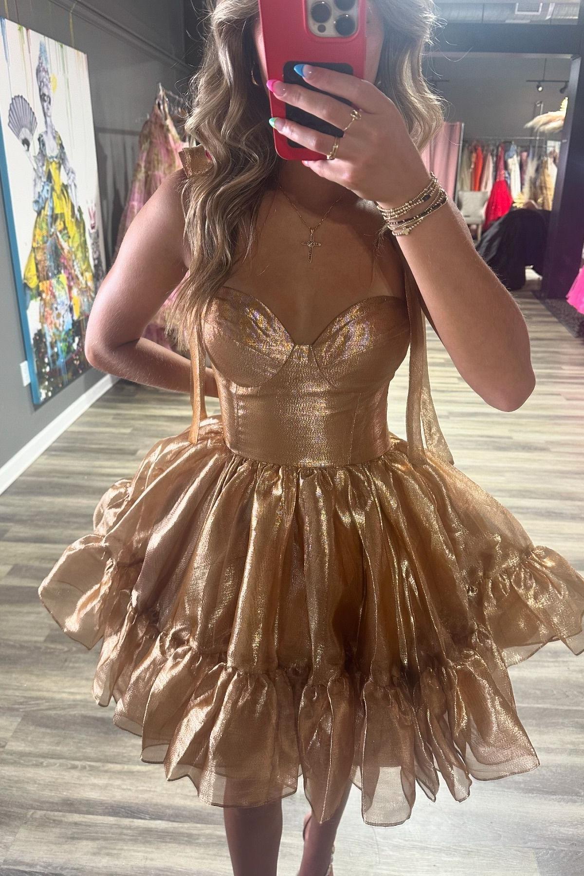 Sweetheart Green Ruffles A-line Short Dress - Image 3