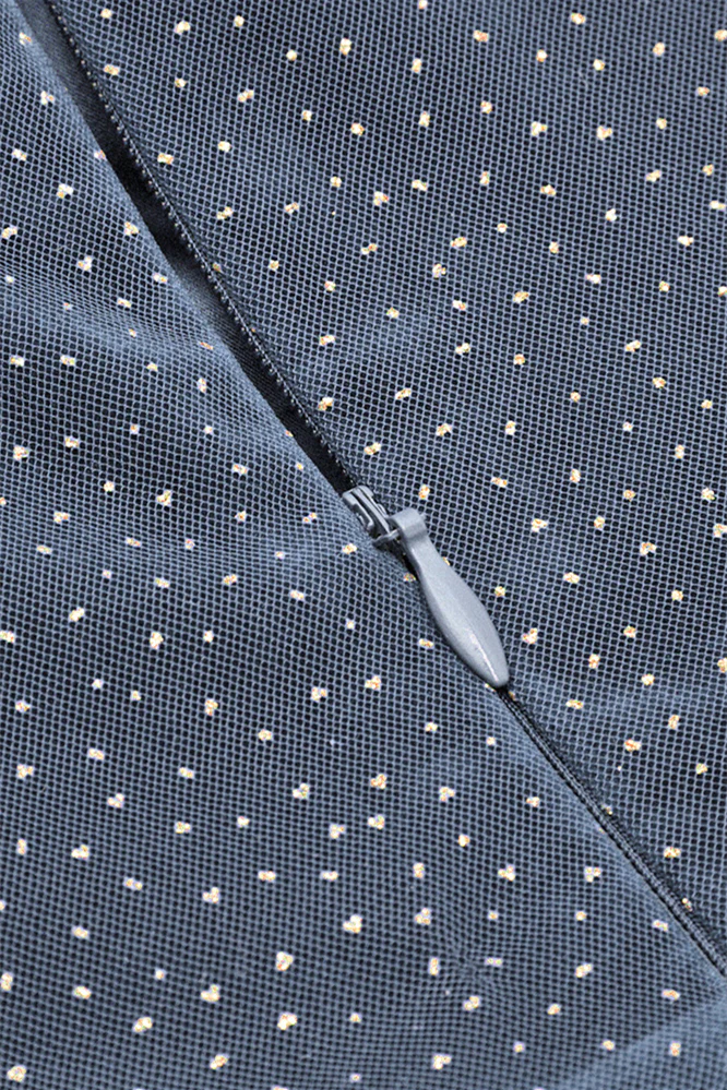 Sweetheart Grey Sparkle Tulle A-line Midi Dress - Image 4