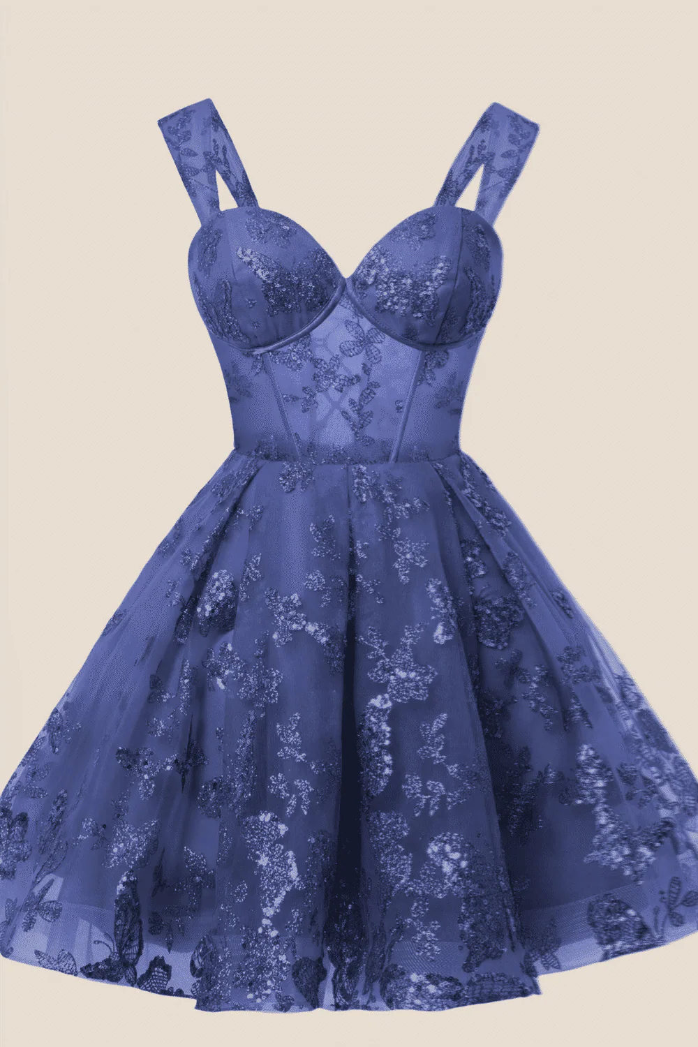 Sweetheart Grey Sparkly 3D Butterfly Short Dress - Image 8