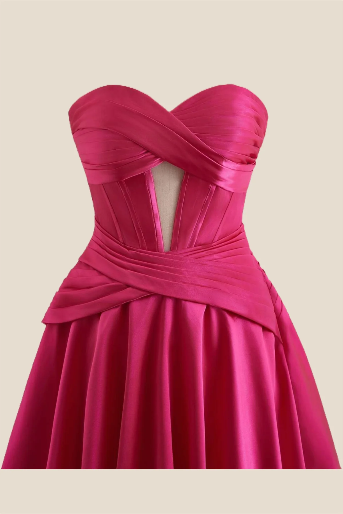 Sweetheart Hot Pink Keyhole A-line Short Dress - Image 10