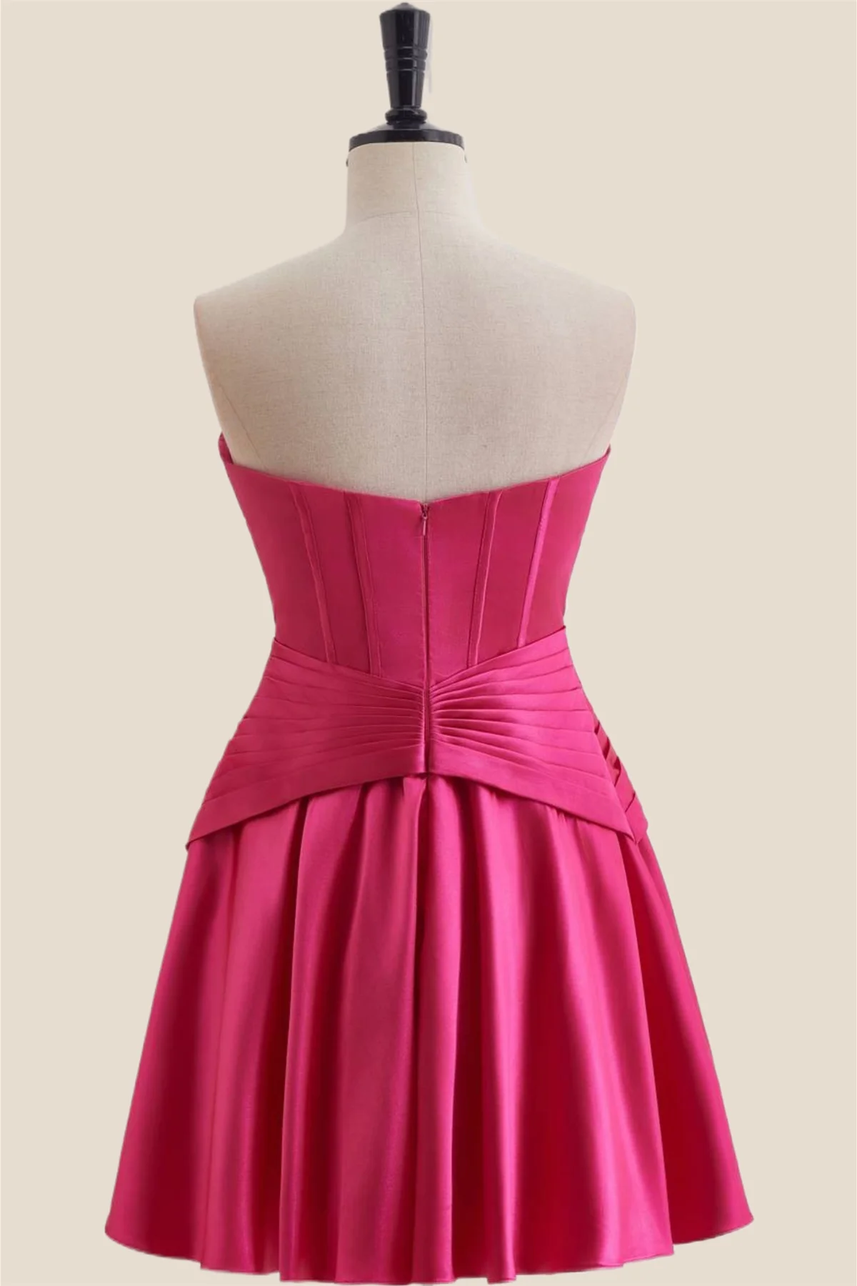 Sweetheart Hot Pink Keyhole A-line Short Dress - Image 2