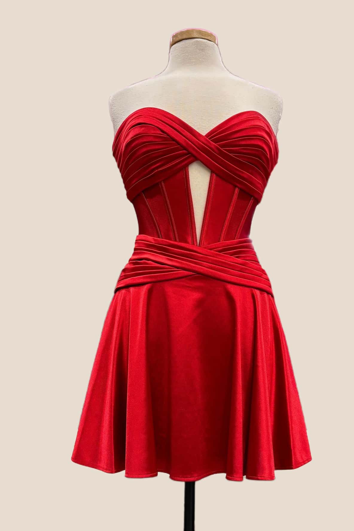 Sweetheart Hot Pink Keyhole A-line Short Dress - Image 6