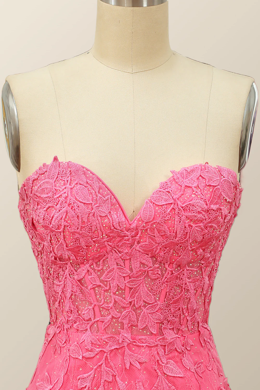 Sweetheart Lavender Lace Bodycon Mini Dress - Image 4