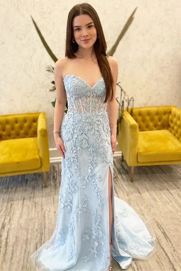 Sweetheart Lavender Lace Mermaid Long Prom Dress - Image 12