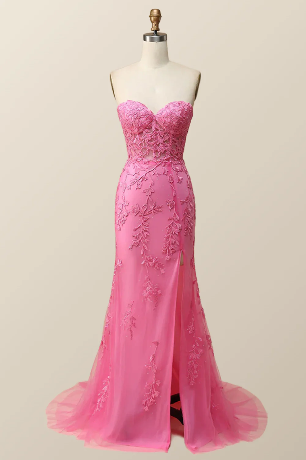 Sweetheart Lavender Lace Mermaid Long Prom Dress - Image 5