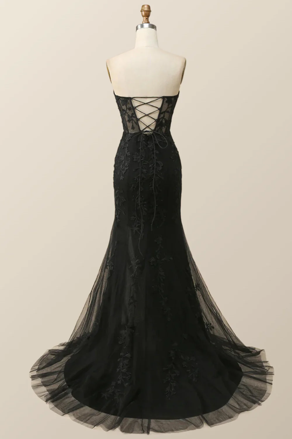 Sweetheart Lavender Lace Mermaid Long Prom Dress - Image 9
