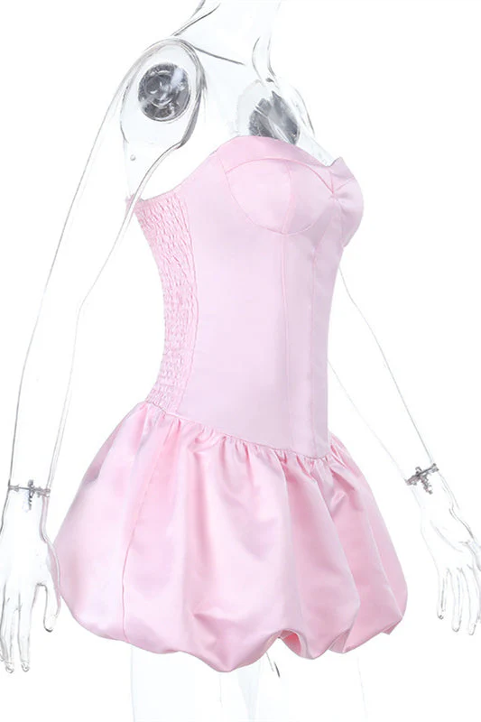 Sweetheart Light Pink A-line Short Bubble Dress - Image 3