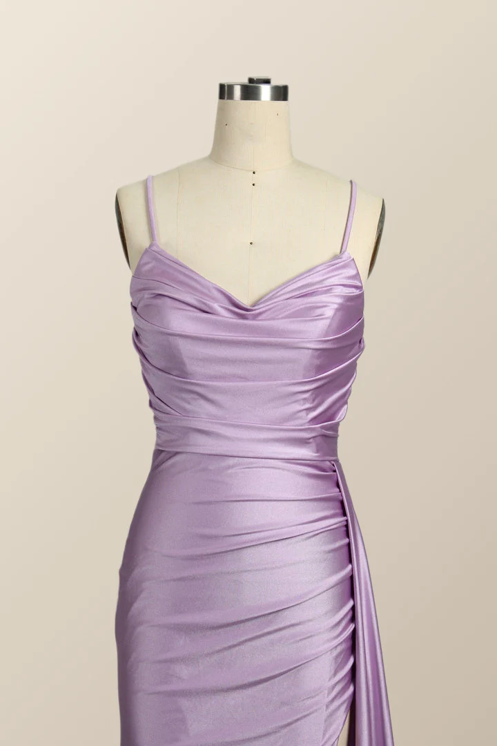 Sweetheart Lilac Ruched  Mermaid Long Formal Dress - Image 2
