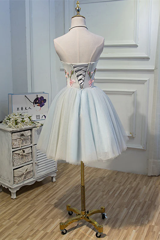 Sweetheart Pink Flowers Short A-line Homecoming Dress - Image 10