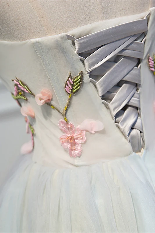 Sweetheart Pink Flowers Short A-line Homecoming Dress - Image 9