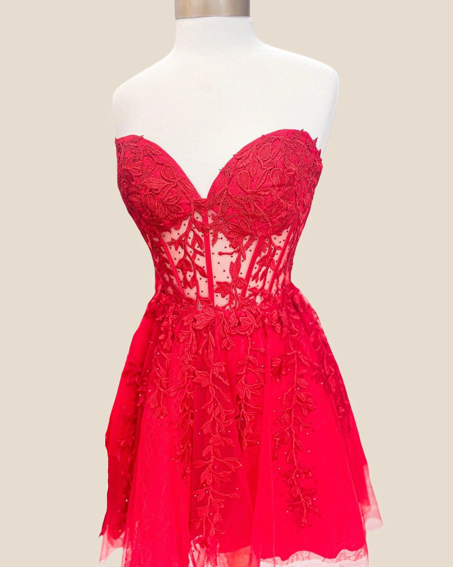 Sweetheart Royal Blue Lace Appliques Short Dress - Image 6