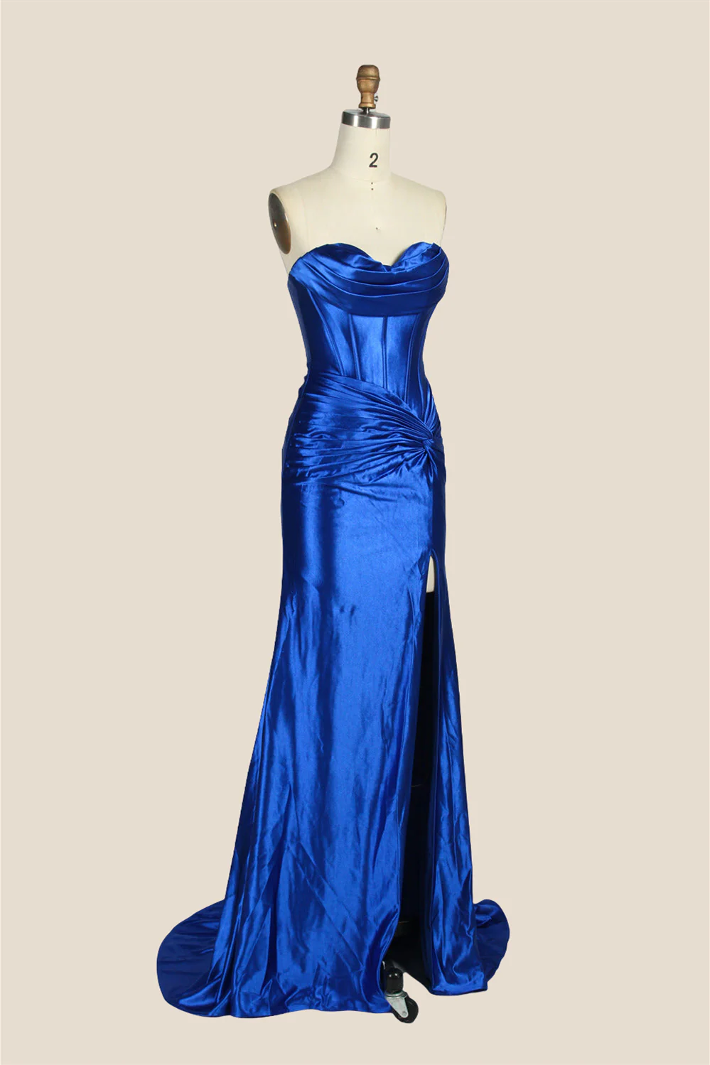Sweetheart Royal Blue Mermaid Long Dress with Slit - Image 3