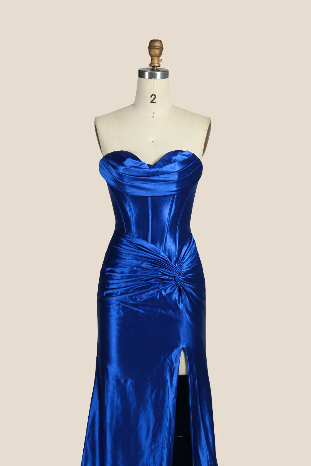 Sweetheart Royal Blue Mermaid Long Dress with Slit - Image 4