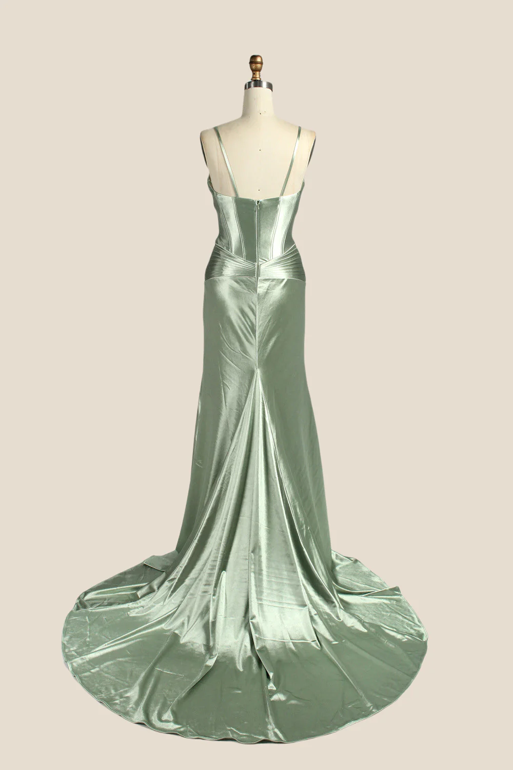 Sweetheart Sage Mermaid Long Dress with Keyhole - Image 2