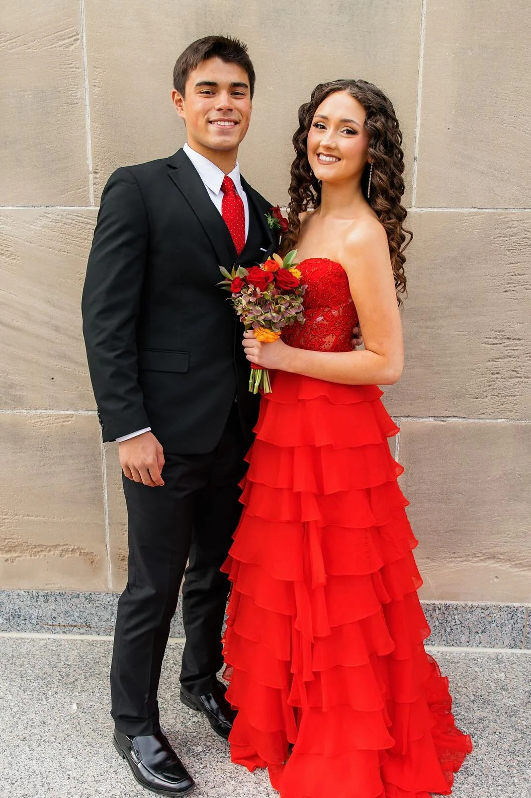 Sweetheart Yellow Appliques Tiered Ruffles Dress - Image 10