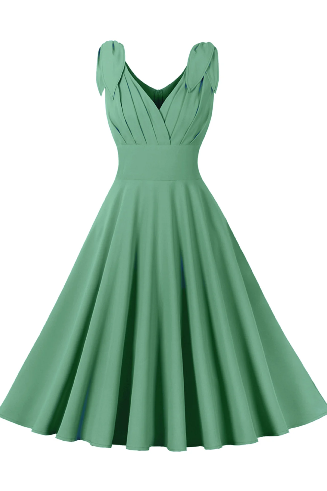 Tie Shoulder Navy Blue Swing Swing Dress - Image 9
