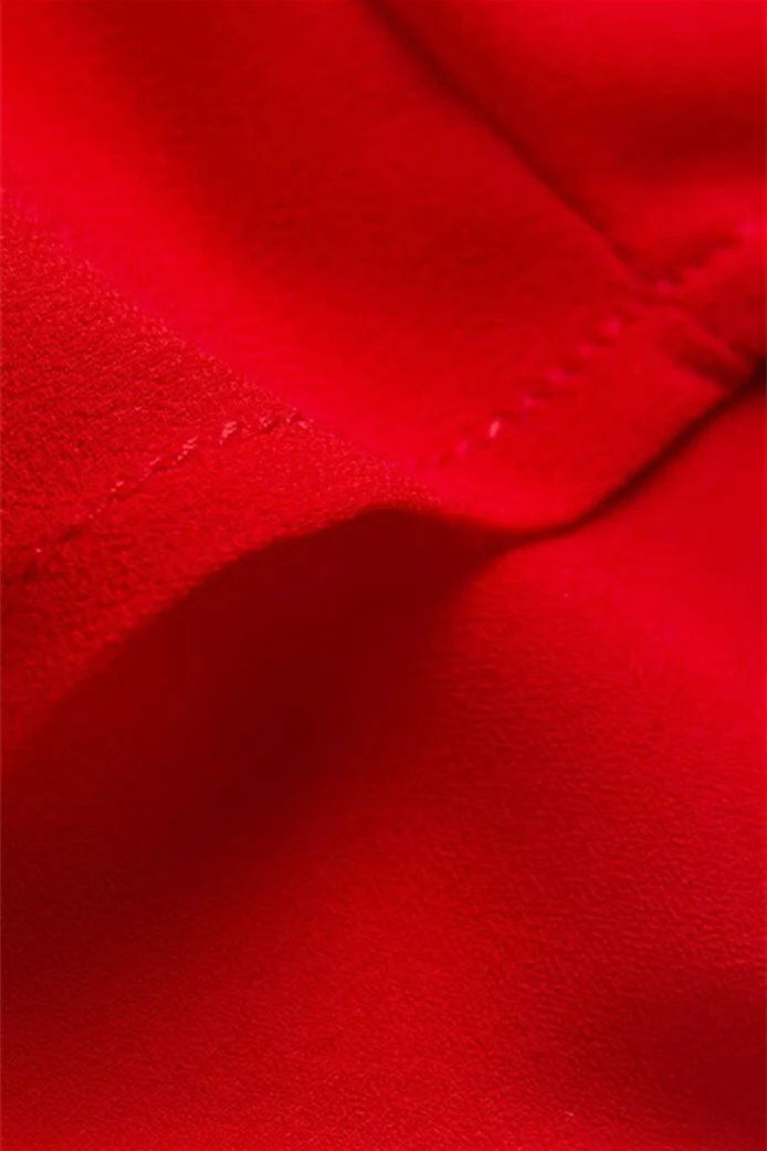 Tie Shoulder Red Chiffon Short Summer Dress - Image 6