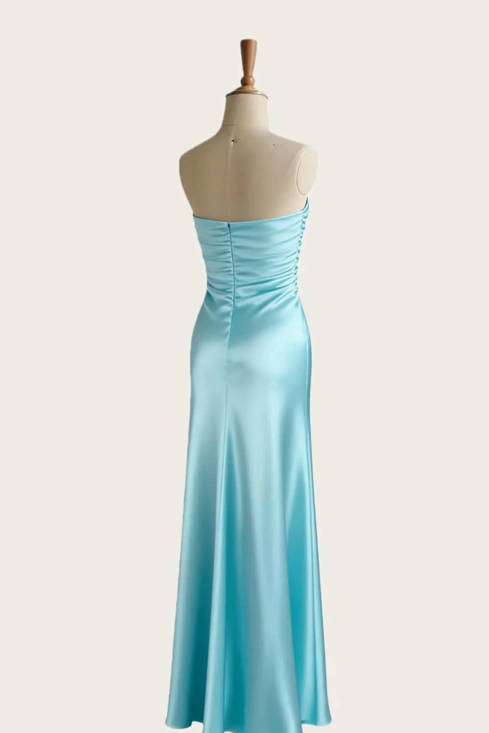 Twists Aqua Keyholes Satin Fitted Dress - Image 2