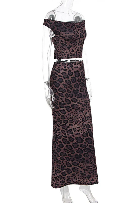 Two Piece Leopard Print Mermaid Dress - Image 4