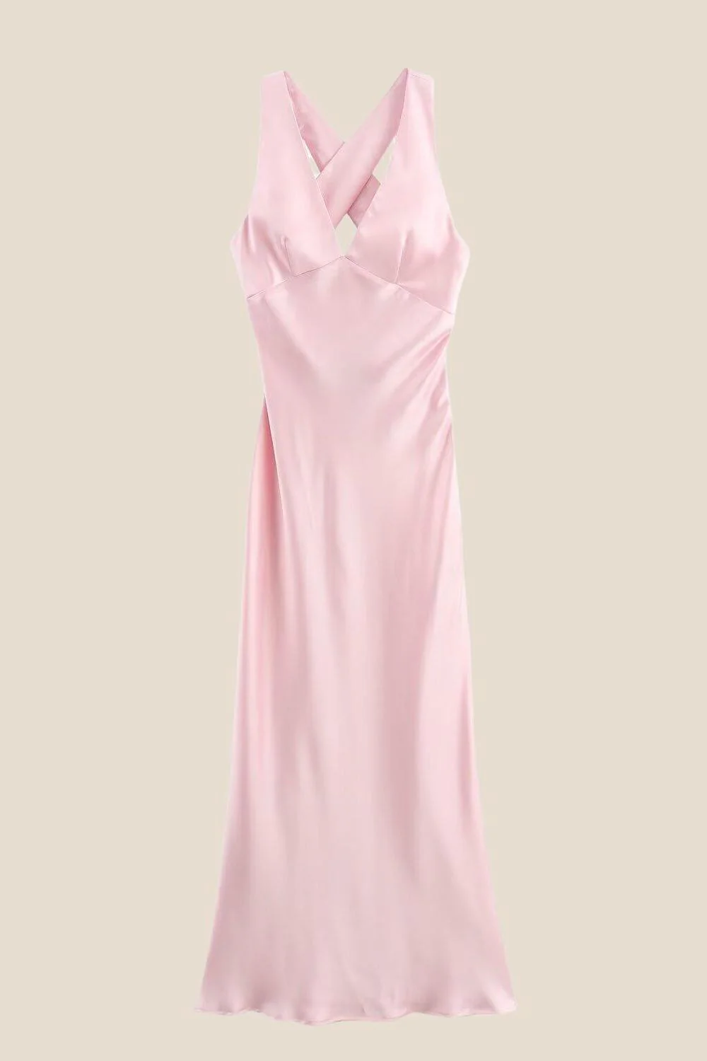 V-neck Blue Open Back Sheath Long Dress - Image 3