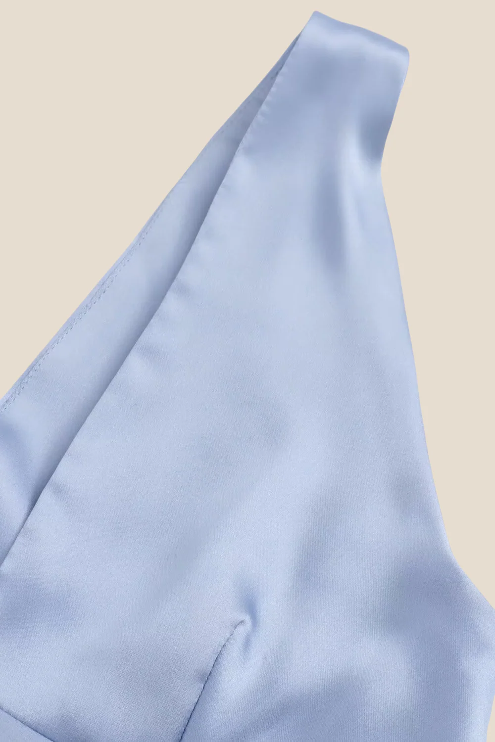 V-neck Blue Open Back Sheath Long Dress - Image 7