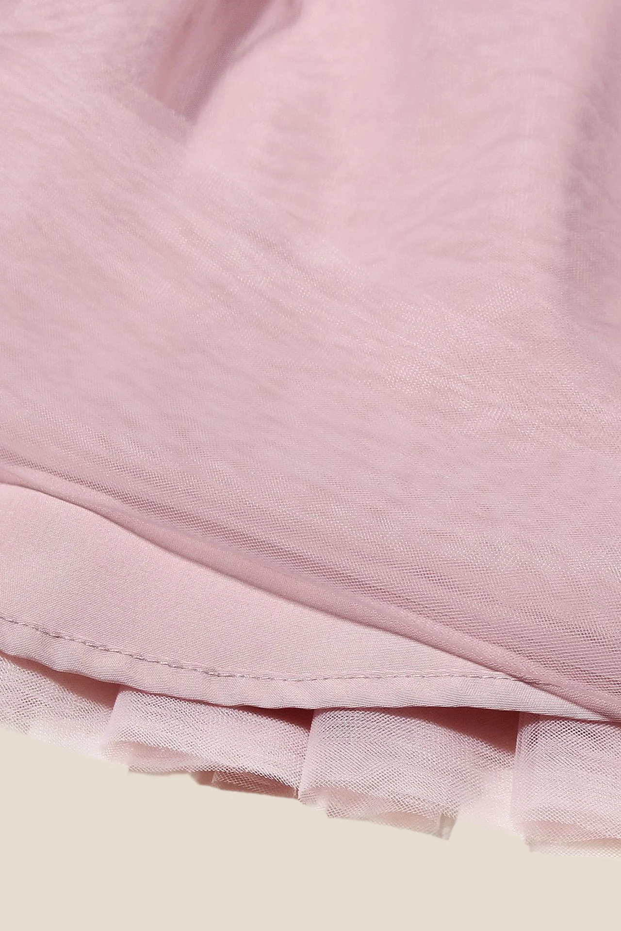 V-neck Pink Pleated A-line Short Tulle Dress - Image 11