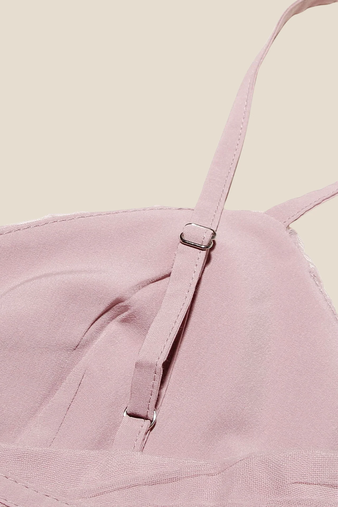 V-neck Pink Pleated A-line Short Tulle Dress - Image 9